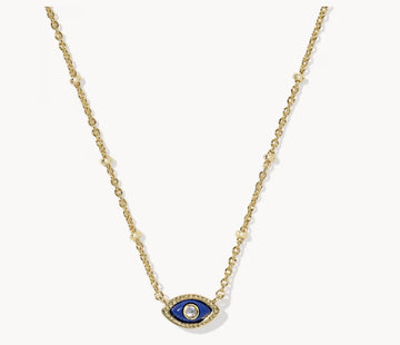 KENDRA SCOTT- Mini Eye Short Pendant Necklace in Gold Dark Blue Magnesite
